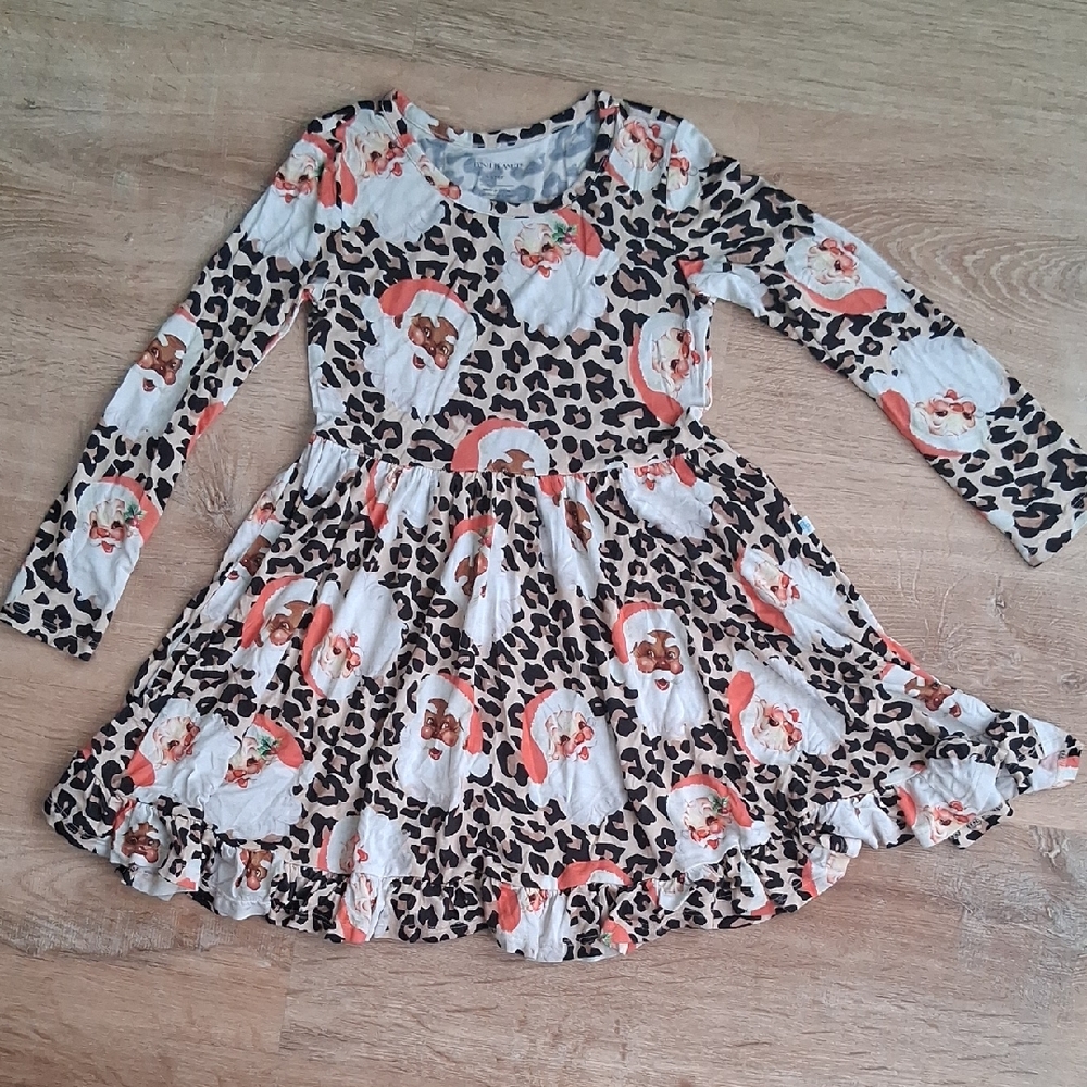 Posh Peanut Holiday Santa Twirl Dress, Size 5T-6T